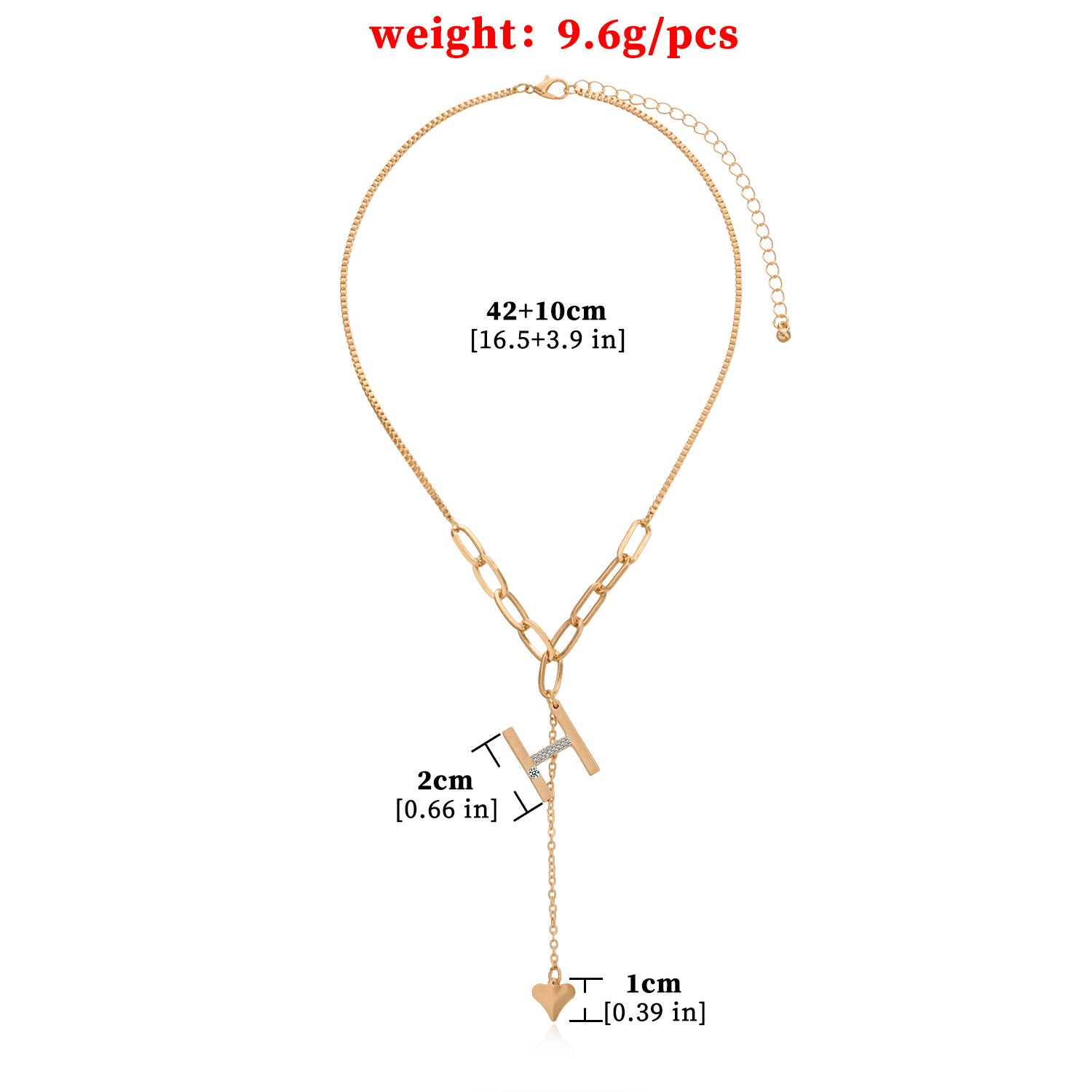 Trendy Diamond Letter Love Heart Sequin Tassel Necklace Pendant - SANDO 
