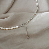 Freshwater Pearl Splicing Three-dimensional Small Love Necklace - SANDO 